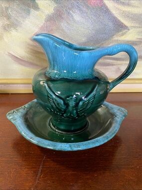 Hull Art Pottery Imperial Eagle Pitcher/Basin Set
